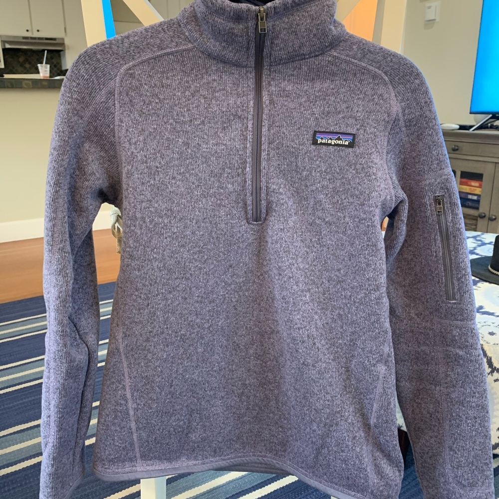 Patagonia Lavender quarter zip winter jacket.